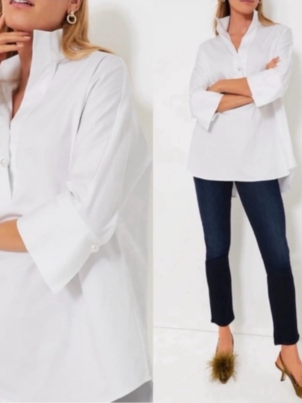 Tuckernuck White Popover Tunic Blouse - Picture 2 of 5
